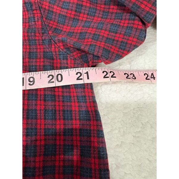 Bobbie Brooks Women's L Red Plaid Button-Up Holiday Shirt Vintage - Picture 8 of 11